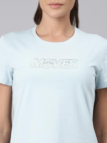 Image of XTEP Comprehensive Training Series, Crew Neck Style, Slim Fit, Short Sleeve, Twill Weave, Sports Tshirt 100% Cotton T-Shirt for Women (Pearl White, Pink, Blue)