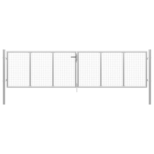 vidaXL Gartentor Verzinkter Stahl 415 x 100 cm Silber