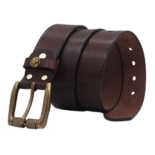 Ceinture en cuir véritable pleine fleur robuste et élégante avec boucle de 3,8 cm