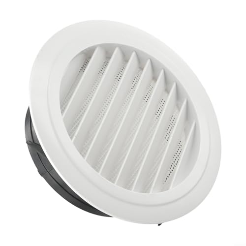 Cubiertas de ventilación de conducto de ABS redondas para pared y techo con pantalla de insectos extraíble para soportar funciones de entrada y salida de aire (150 mm)