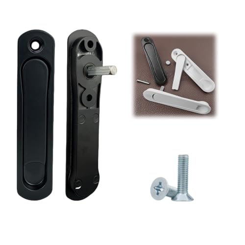 Poignee Fenetre Poignée de fenêtre dissimulée en alliage zinc blanc/noir, accessoires quincaillerie for fenêtres, poignée d'écran avec vis acier inoxydable (Noir)