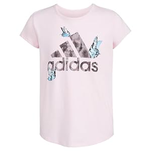 adidas Girls’ Short Sleeve Cotton Scoop Neck Tee T-Shirt