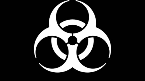 Keen Biohazard Symbol Decal Vinyl Decal Sticker| Cars Trucks Vans Walls Laptop|White|5.5 in|KCD334