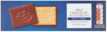 Milk Chocolate Butter Biscuits, Sweet & Snappy, Crisp Buttery Biscuit Sealed in Silky Chocolate, Vegetarian, 125g