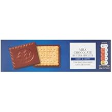 Milk Chocolate Butter Biscuits, Sweet & Snappy, Crisp Buttery Biscuit Sealed in Silky Chocolate, Vegetarian, 125g