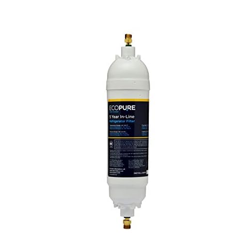 EcoPure EPINL30 5 Year in-Line Refrigerator Filter-Universal Includes Both 1/4" Compression and Push to Connect Fittings , White