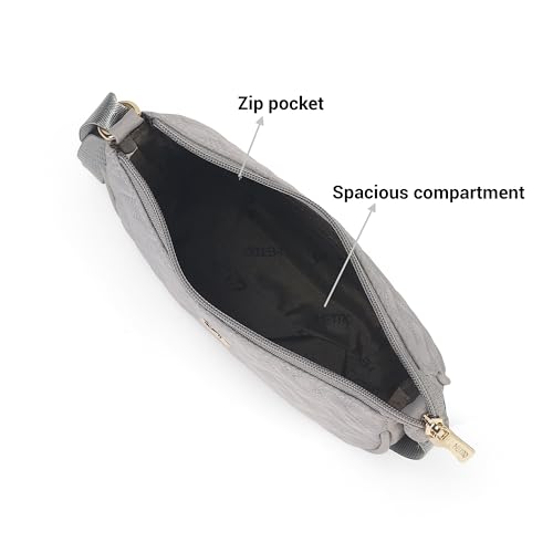 Image of Metro Women Casual Fabric Soft Body Zipper closure Quilted Sling Bag