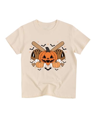 Halloween Shirts for Toddler Boy Girl Pumpkin Ghost Graphic Cotton Short Sleeve Tees 2-12 Years