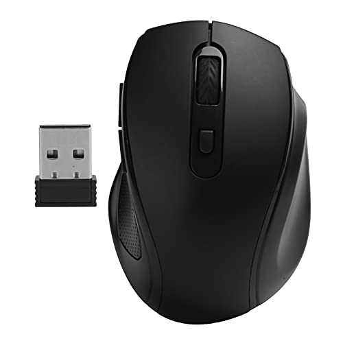 ciciglow Drahtlose Maus, Silent Mouse 2.4G Tragbare Mobile Optische Büromaus mit Nano-Empfänger Einstellbare DPI für Ergonomische Büro- / Spielemäuse Notebook-Desktop-Computerzubehör(schwarz)