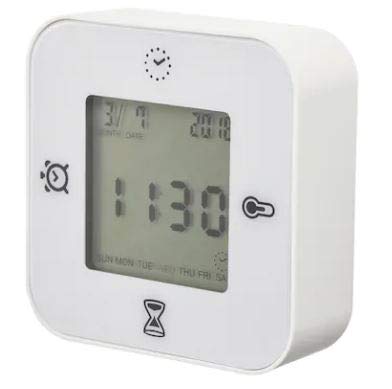 ledieu® KLOCKIS Clock/Thermometer/Alarm/Timer White