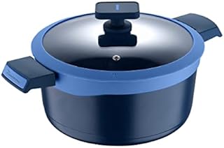 MasterPro Gastro Collection Nonstick Casserole Pot with Glass Lid & Handle (4.5L/4.8Quart) | Aluminum Dutch Oven for Soup, Steam, Braise, Bake, Broil, Saute & Roast | Family Size Deep Stock Pot