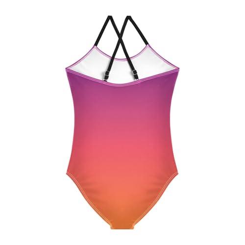 J JOYSAY Blue Pink Gradient Girls One Piece Swimsuits Sport Halter Swimwear2