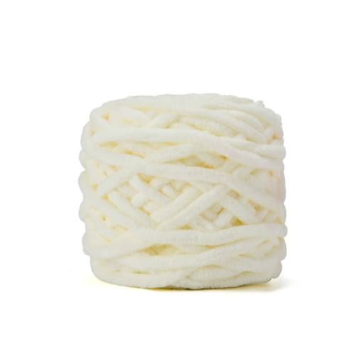 Image of INNDUN Blanket Yarn 100g /3.5oz - Cream Chenille Yarn 6 Super Bulky - 72 Yards - Knitting, Crocheting & Crafts Chunky Yarn