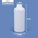 UMETASS 32oz/1000ml Plastic Food Grade Storage Bottles, Wide Mouth HDPE Chemical Reagent Sample Bottle Liquid Containers with Sealed Caps (Translucent, 2 Pcs)