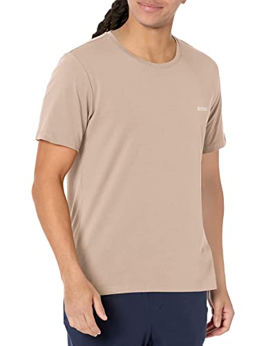 BOSS Men's Mix&Match Crewneck Cotton Lounge T-Shirt, Beach Sand, L