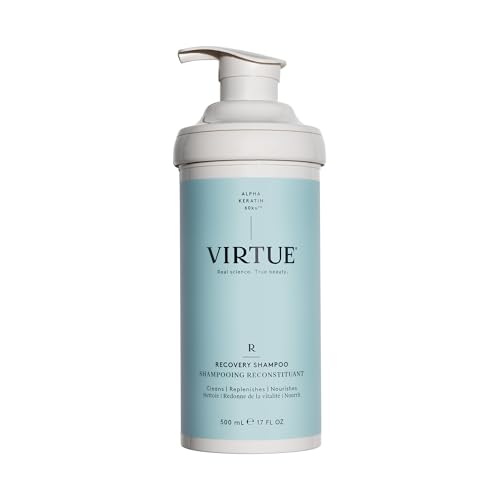VIRTUE Recovery Sulfate Free Shampoo with Keratin and Baobab Seed Oil for Damaged Hair, Color Safe