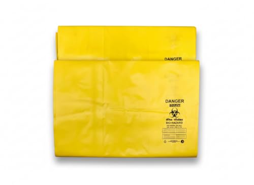 Image of HEAN Bio Hazard Waste Disposal Bags, 20x24 inch, 75 Micron, Bio Medical Garbage Bags (Set of 60(Red-20, Blue-20, Yellow-20))