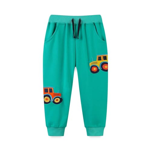 Boys Cotton Sweatpants Casual Drawstring Elastic Waist Printed Joggers Baggy Lounge Athletic Sweat Pants with Pockets