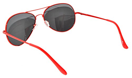 Classic Aviator Smoke Lens Sunglasses Red Metal Frame Spring Hinge3