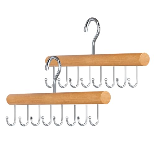 GmeDhc 2 Piezas Corbatero con 8 Gancho, Colgador de Corbatas Giratorio de 360 Grados, Organizador Cinturones, para Cinturón, Bufanda, Corbatas, Ropa Interior