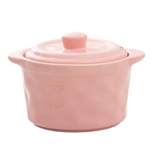 Jaamyears Petits bols à soupe à l'oignon 350 ml, en céramique, passent au four, tasse à soupe de couleur unie avec poignées et couvercle