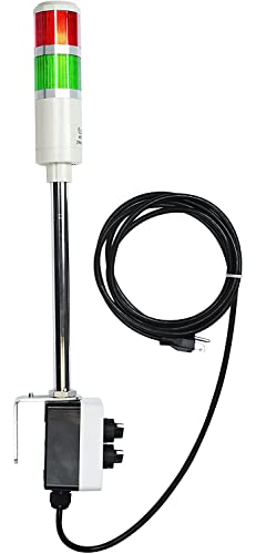 Signaworks 2 Stack Led Andon Tower Light, Off-Steady On, Red/Green, 8 Ft Industrial Power Cord, Plug & Play Ready, 3 Prong Plug Meets Ohsa Standard * Made In Usa * #TOP1