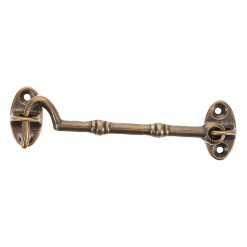 HOLIDYOYO Hook Lock Latch for Door Enhance Home Safety Brass Hook Eye Latch Stability Support Rods Included