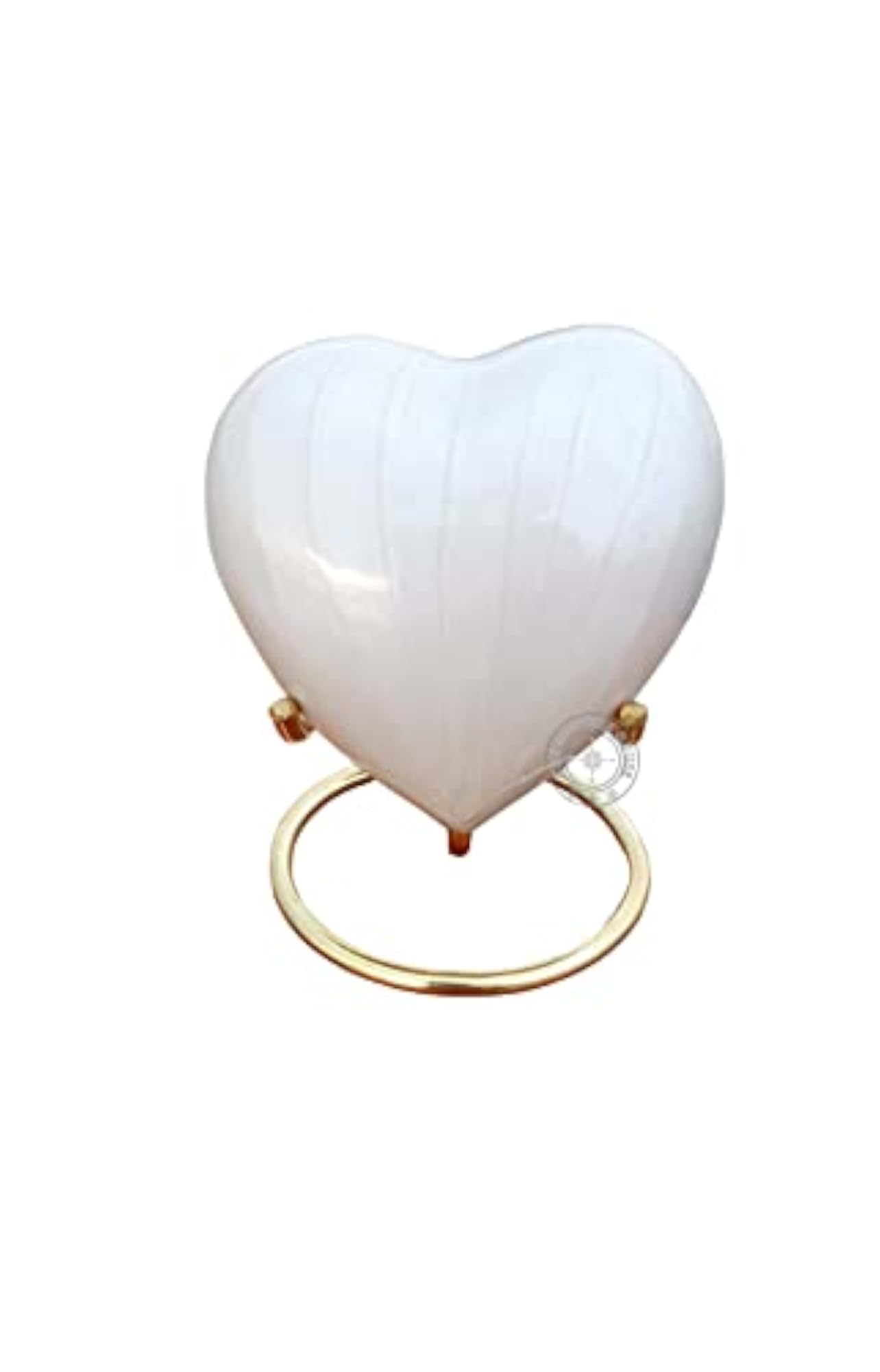 White Cremation Urn for Ashes, Mini Heart Urn with Black Box