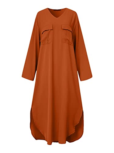 Robe longue décontractée ample avec poches pour cacher les formes