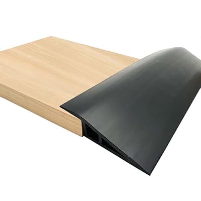 Floor Transition Strip Vinyl Door Threshold Flooring Transition Strip Self Adhesive Carpet Edging Strip for Laminate Doorway Edge Threshold from 1/5" to 2/5" (Black, 78 inch)