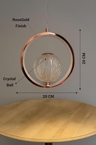 Image of FILLISKA 3 in1 Colour Changing LED Luxurious Hanging /Pendant Light (Rose Gold- MX8112)