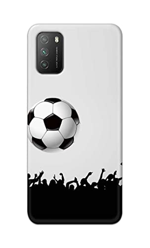 Image of Printed Hard Back Cover Case for Mi Poco M3 Back Cover (Football Icon) -1302