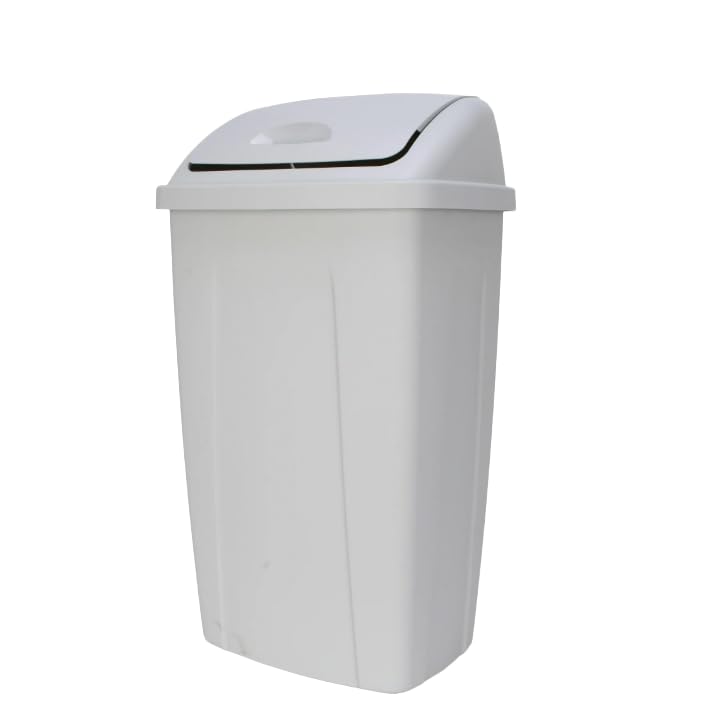 Caneca de Basura de 13 Galones con Tapa Abatible Gris miniatura 2