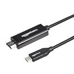 Amazon Basics Uni-Directional USB-C (Source) to HDMI (Display) Cable Adapter (Thunderbolt 3 Compatible) 4K@30Hz, 6 feet, Black