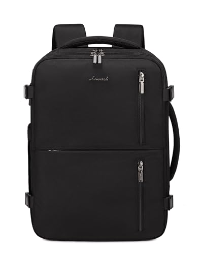 LOVEVOOK Handgepäck Rucksack 40x30x20, Reiserucksack Flugzeug Damen Herren, Carry On Luggage Travel Backpack 24l für 14 Zoll Laptop, Cabin Kofferrucksack mit USB für Arbeit Business Reisen, Schwarz