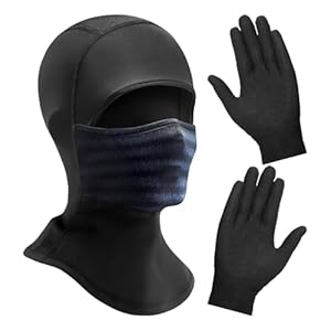 Capucha Resistente Al Frío De 1 Pieza Y 1 Par De Guantes Negros, Capucha Cálida En Otoño E Invierno, Equipo Para Exteriores Resistente Al Frío, Capucha Suave Y Transpirable, Acampar