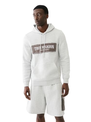 True Religion Men's Frayed Atch Pullover Hoodie