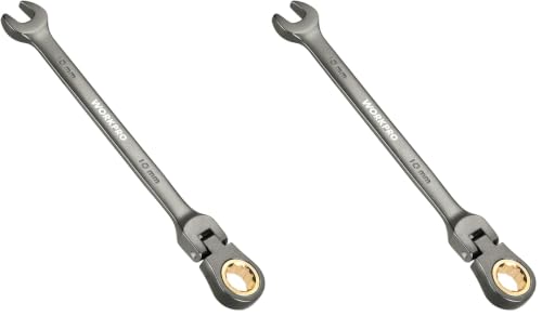 Image of WORKPRO 10 mm Flex-Head Ratcheting Combination Wrench, Nickel Plating (Pack of 2)