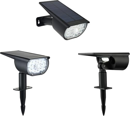 Galix Spot solaire à planter 300 Lumens Double éclairage (option Applique) avec détecteur de présence