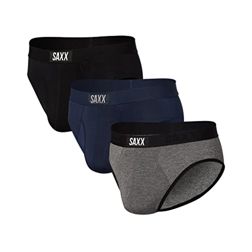 Saxx Men's Underwear - Ultra Super Soft Briefs With Built-In Pouch Support – Pack Of 3, Classic Ultra 18, Large #TOP30