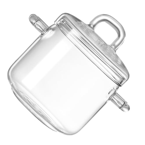 Balacoo Olla de Vidrio Transparente Resistente al Calor con Tapa Ajustada para Cocinar Estufa para Pasta Sopa y Guisos