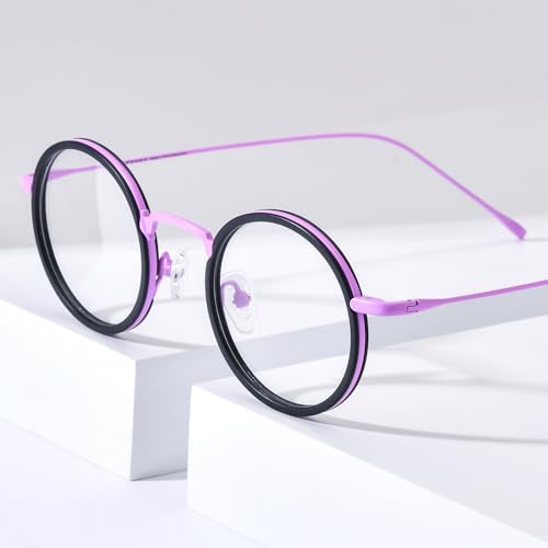 Image of FONEX Acetate Titanium Glasses Frame Men 2024 New Round Eyeglasses Spectacles Eyewear F85844