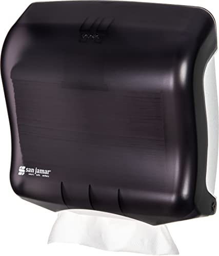 San Jamar Ultrafold Paper Towel Dispenser, Holds Multifold or C-Fold Towels for Bathrooms, Kitchens, and Restaurants, Plastic, 11.5 x 6 x 11.5 Inches, Black, (Pack of 6)