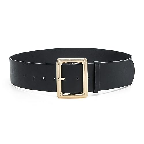 Women's Faux Leather Belt For Dress Metal Belt Thick Travel Casual Work Summer Basic Elegant Square3
