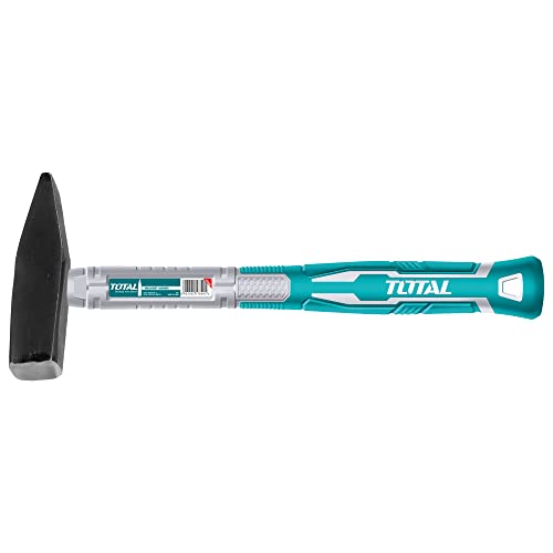 TOTAL - Martillo Para Mecánico | 300 g | Ideal Para Trabajos de Mecánica | Sirve para Golpear Piezas de Metal o Chapas | Cabeza de Acero | Mango de Fibra de Vidrio