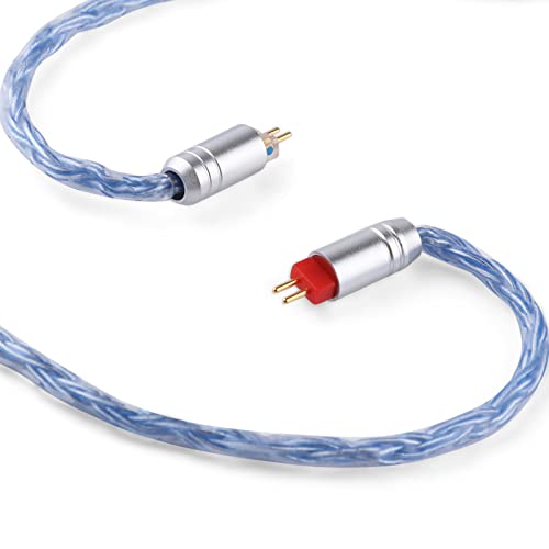 Linsoul Tripowin Zonie IEM Cable, 16 Core Silver Plated Earphone Upgraded Cords, 1.25m SPC in Ear Monitor Cable for 7hz Zero:2 Orchestra Lite Cadenza Hype4 Supermix4(2pin 0.78mm, 3.5mm)(Blue)