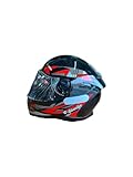 Capacete Infantil De Moto Ebf Kids Preto Vermelho Brilhante