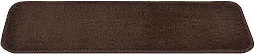 Stair Tread Treads Indoor 7 Inch X 24 Inch Machine Washable Skid Slip Resistant Carpet Stair Tread Treads Euro Collection (Set Of 13, Brown) #TOP4