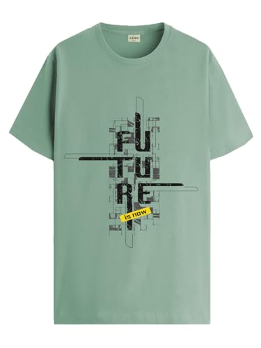 Image of ADRO Men's Graphic Printed 100% Cotton T-Shirt - Regular Fit, Printed T-Shirts for Men