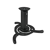 TooQ PJ1010TN-B - Soporte inclinable y giratorio de techo para proyector, hasta 10 Kg, ajustable entre 80mm hasta 170mm, inclinacion +/- 15º, giro de 360º, incluye kit de montaje, color negro